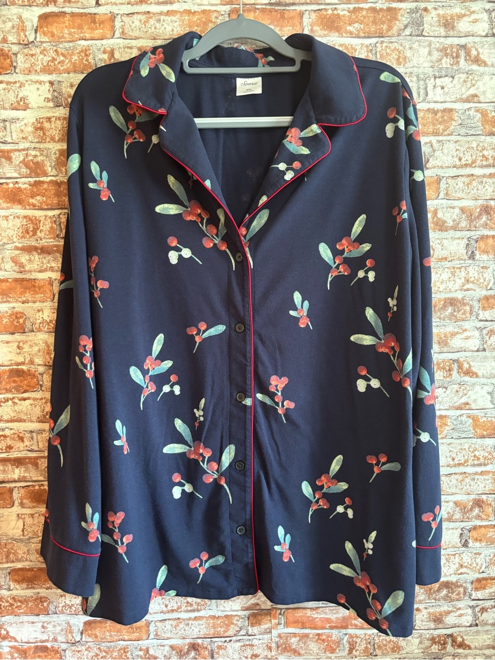 SOMA  Holly Berry Holiday Longsleeve Pajamas, XXL